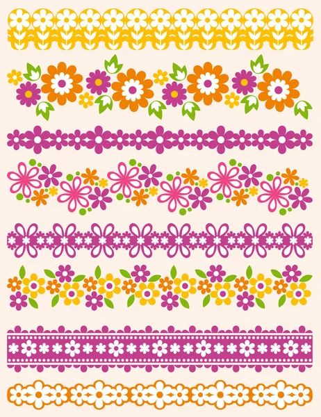 Conjunto de papel de encaje con flor, vector — Archivo Imágenes Vectoriales