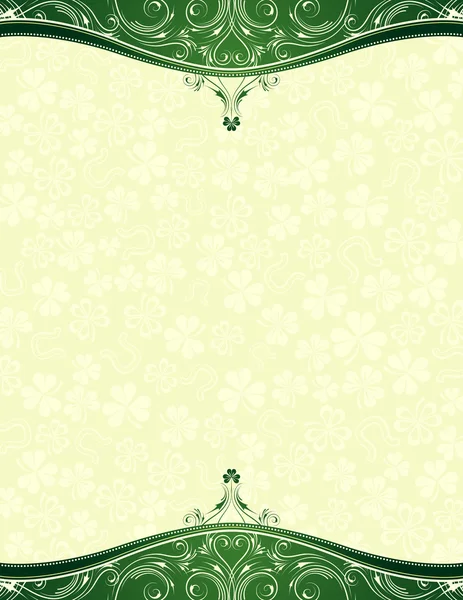 Grüner Hintergrund mit Shamrock, Vektorillustration — Stockvektor