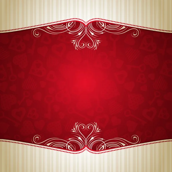 Red valentine background, vector — Stock Vector