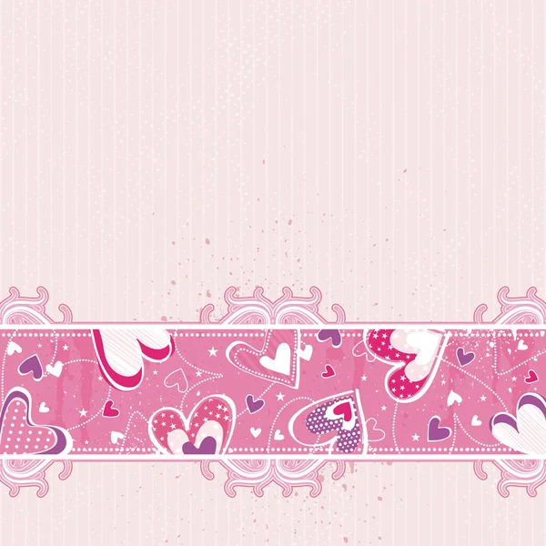 Pink valentines background, vector — Stock Vector