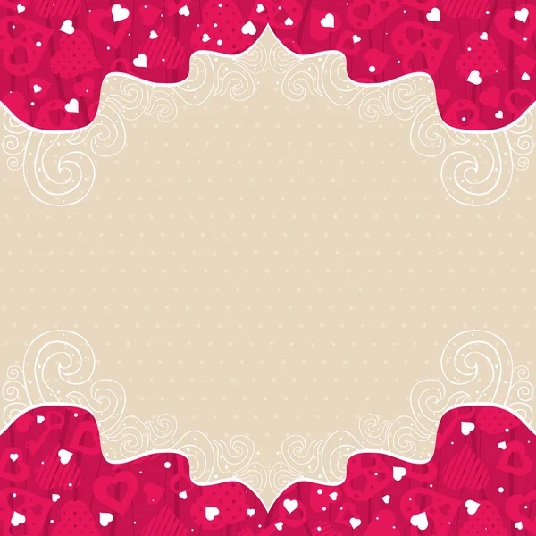 Valentines background with pink hearts — Stock Vector