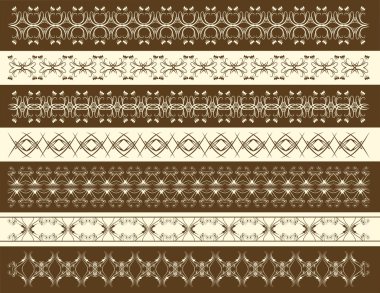 yedi dekoratif çizgiler, vektör