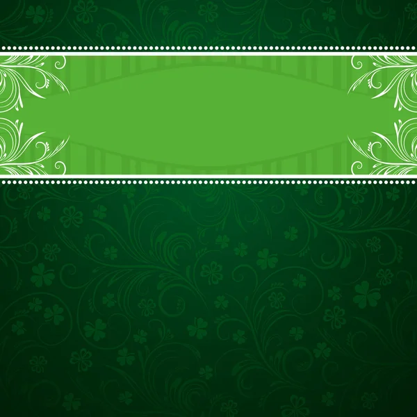 Grüner Hintergrund mit Shamrock — Stockvektor