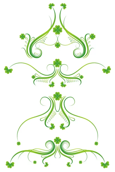 Dekoratives Ornament mit schönem Shamrock, Vektorillustration — Stockvektor