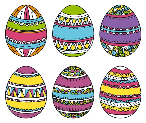 Uova di Pasqua a colori, illustrazione vettoriale — Vettoriale Stock