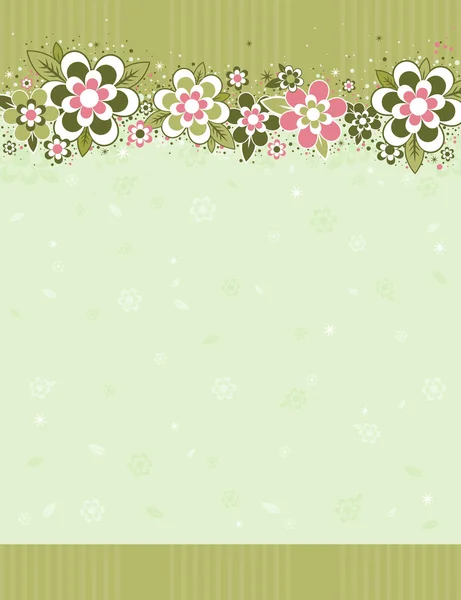 Frame with flowers on striped background — Stock Vector