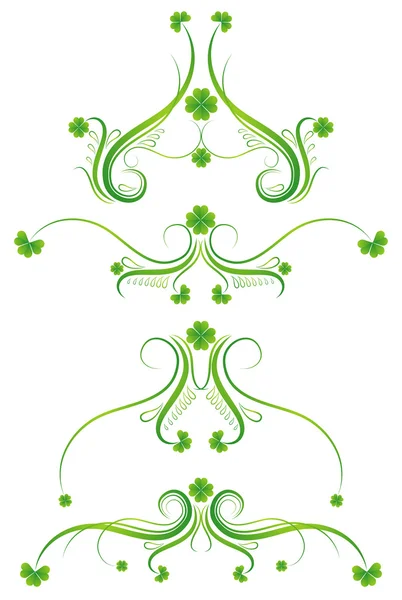 Decorative ornament  with lovely shamrock , vector illustration — Stock Vector