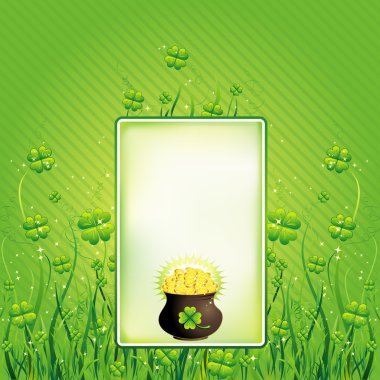 St patrick's day için altın sikke ile pota