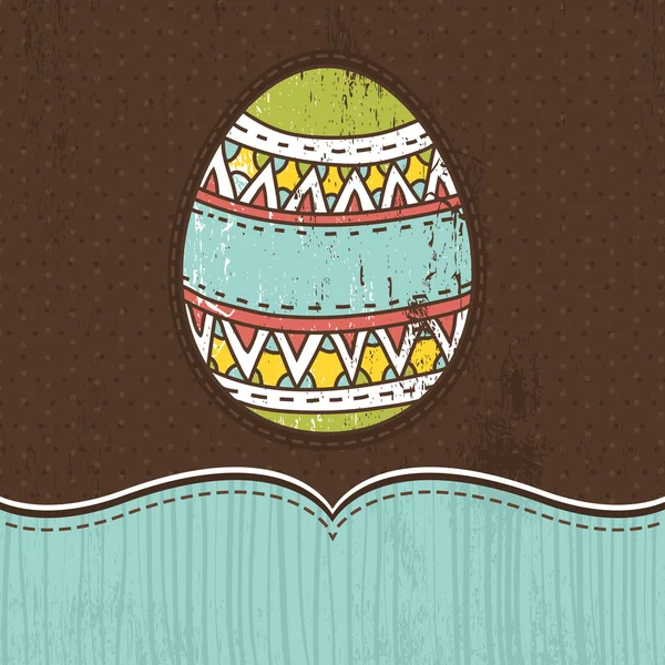 One easter egg over  brown background — Stock Vector