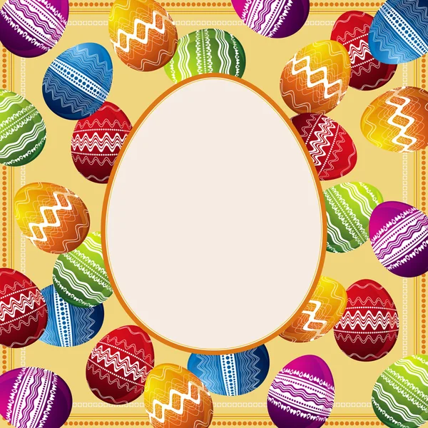 Arka plan ile çerçeve Paskalya yortusu yumurta — Stok Vektör