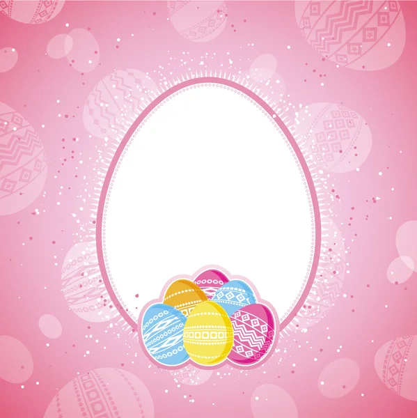 Color easter eggs over pink  background — Stock Vector