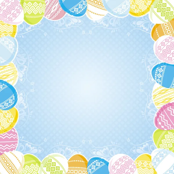 Contexte avec cadre d'oeufs de Pâques — Image vectorielle