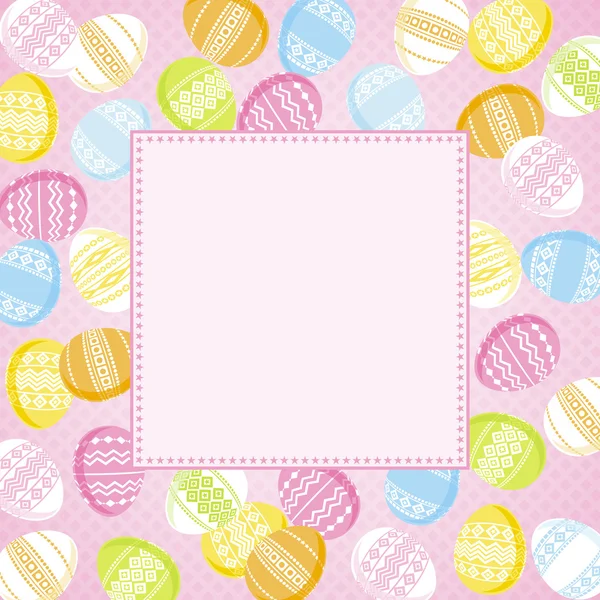 Contexte avec cadre d'oeufs de Pâques — Image vectorielle