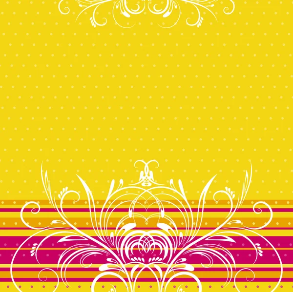 Fondo amarillo con ornamentos decorativos, ilustración vectorial — Vector de stock