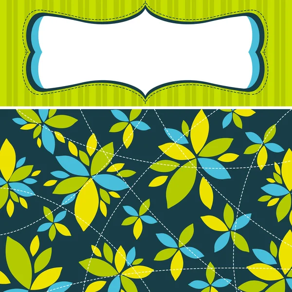 Groene achtergrond met bloemen, vector — Stockvector