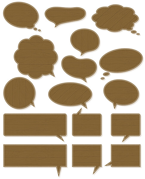 sixteen wooden  labels, vector 