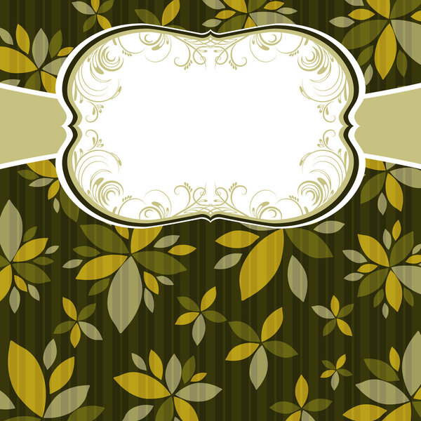 brown background with flowers, vector