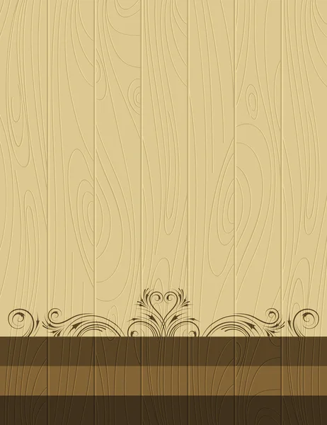 Fond en bois avec ornements décoratifs — Image vectorielle