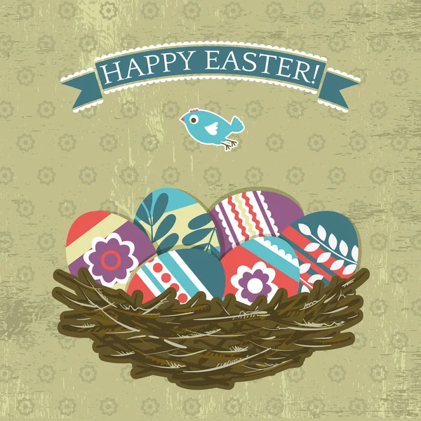 Contexte avec des œufs de Pâques, vecteur — Image vectorielle