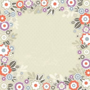 bej renkli arka plan rengi çiçekleri, vektör 