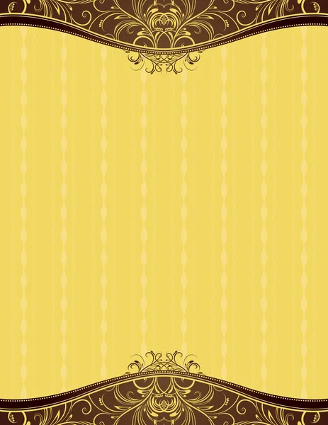 Fundo amarelo com ornamentos decorativos — Vetor de Stock