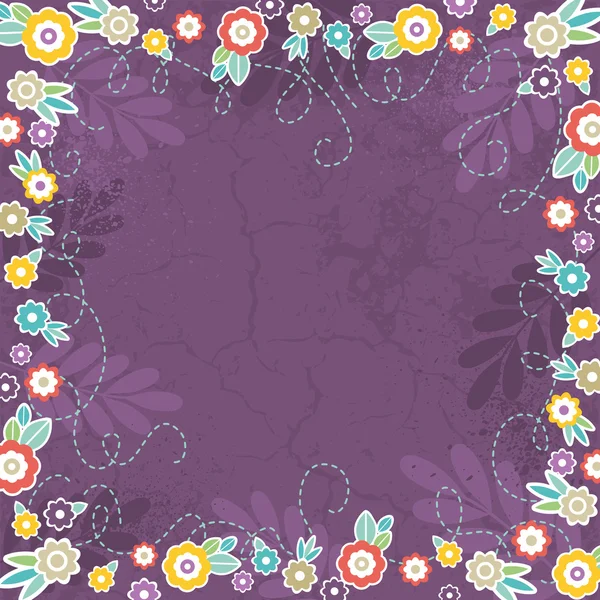 Purple achtergrond kleur bloemen, vector — Stockvector