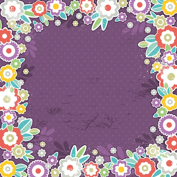 Fondo púrpura de flores de color, vector — Archivo Imágenes Vectoriales
