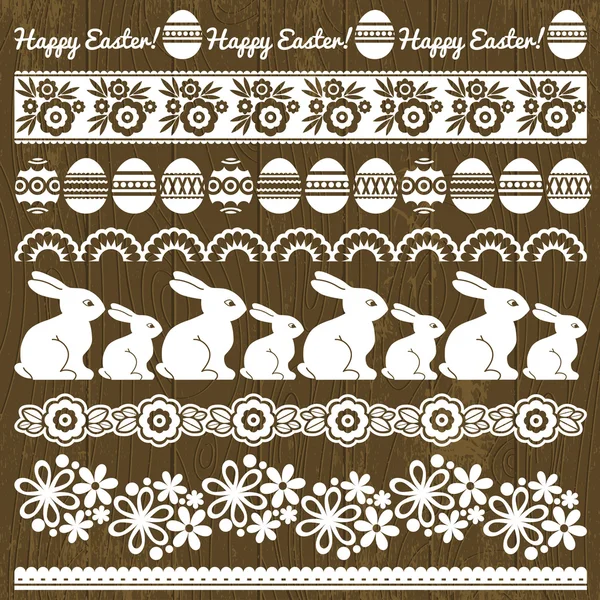 Set of Lace Paper with flower and easter eggs, vector — Stock Vector