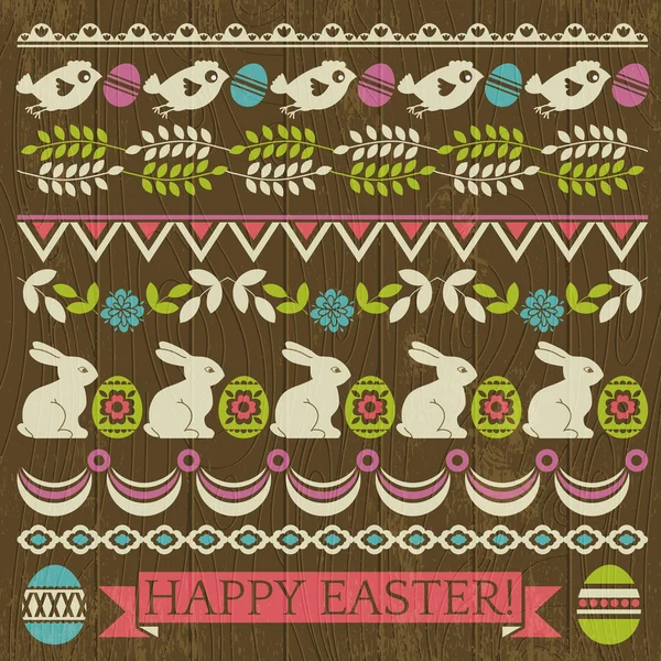 Set of Lace Paper with flower and easter eggs, vector — Stock Vector