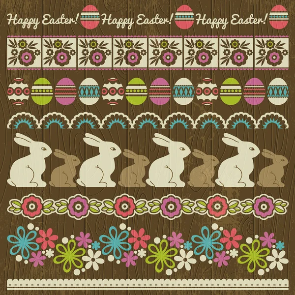 Set of Lace Paper with flower and easter eggs, vector — Stock Vector