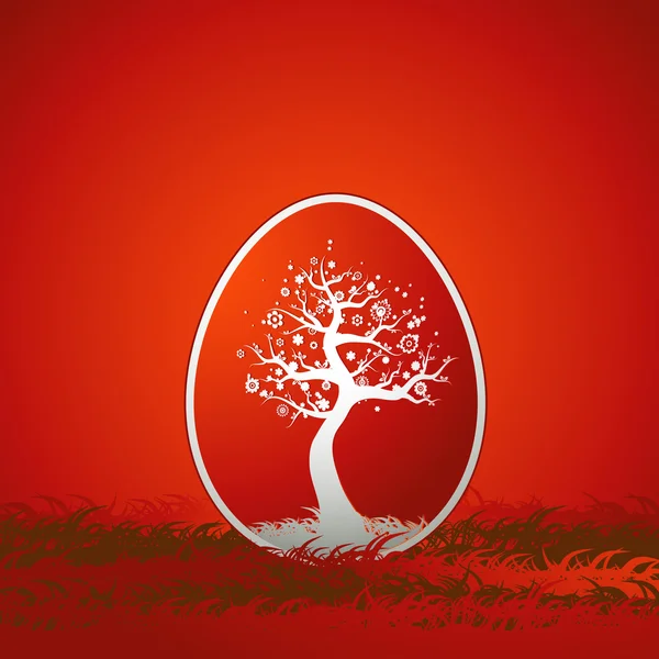 Huevo de Pascua rojo — Vector de stock