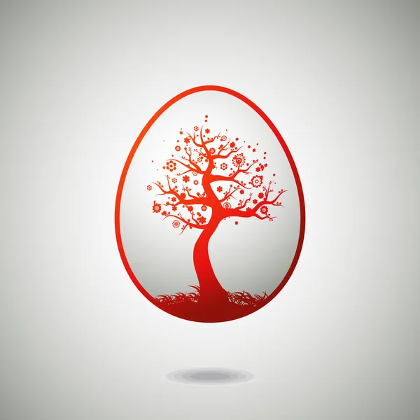 Œuf de Pâques sur fond gris — Image vectorielle