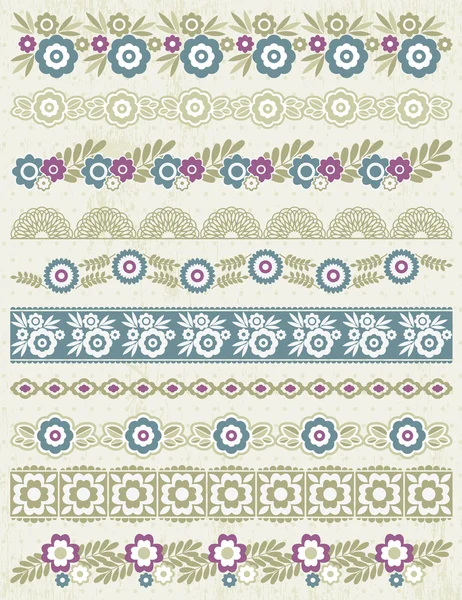 Conjunto de papel de encaje con flor, vector — Archivo Imágenes Vectoriales