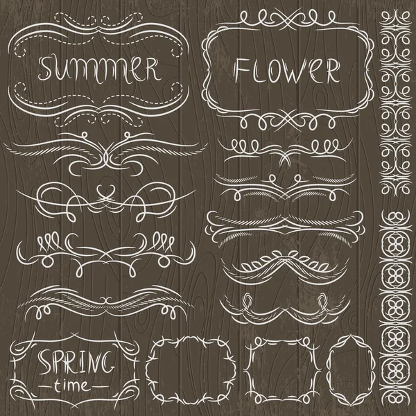Florale dekorative Grenzen, Zierregeln, Trennwände, Vektor — Stockvektor
