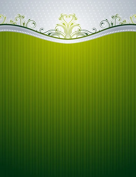 Sfondo verde con ornamenti decorativi, illustrazione vettoriale — Vettoriale Stock