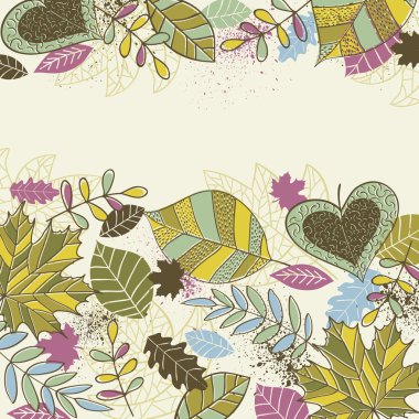 arka plan el çizmek yapraklar, vektör