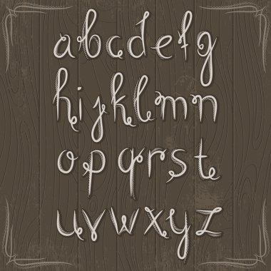 alfabe ahşap arka plan üzerinde vektör