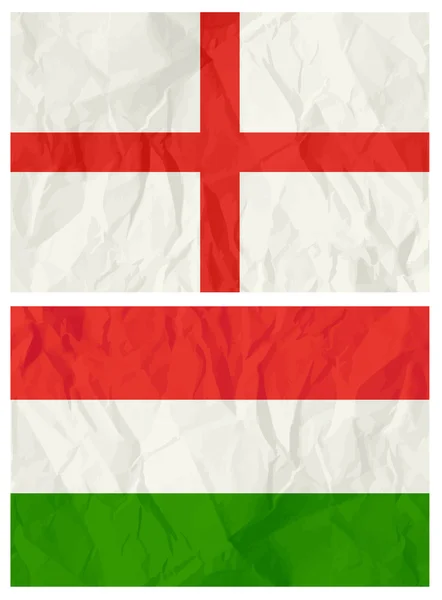 English and Hungary flag — Stock Vector