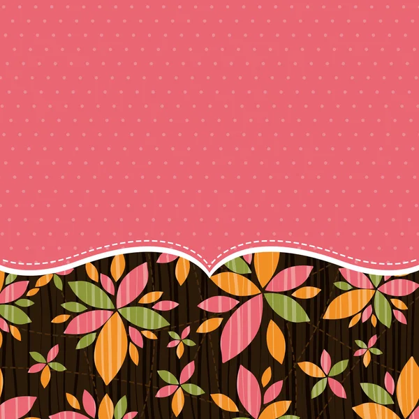 Fondo rosa con flores de color, ilustración vectorial — Vector de stock