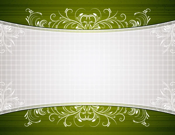 Groene achtergrond met decoratieve ornamenten, vectorillustratie — Stockvector