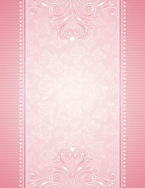 Fond rose avec des roses — Image vectorielle