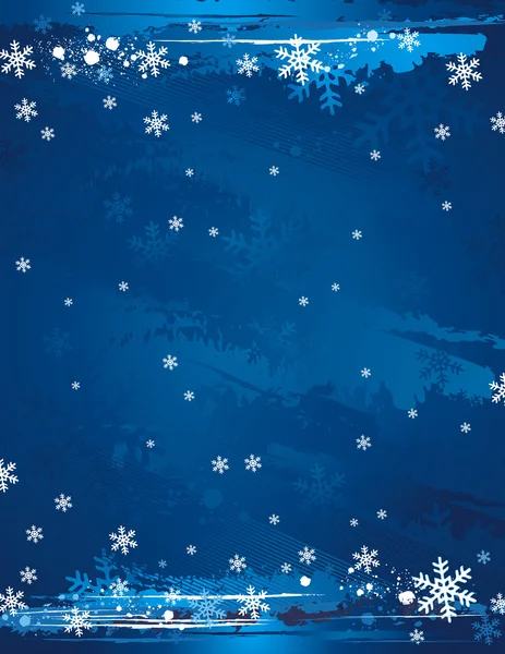 青色のグランジ クリスマス背景、ベクトル イラスト — ストックベクタ