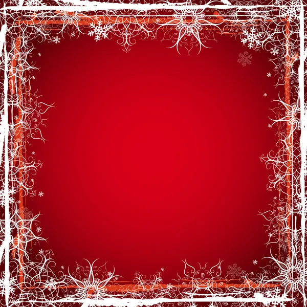 赤いグランジ クリスマスの背景、ベクトル イラスト — ストックベクタ