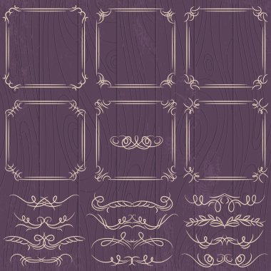 çiçek dekoratif kenarlıklar, süs kuralları, bölücüler, vektör