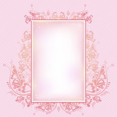 pembe bir arka plan ile lovely Dekoratif süsleme