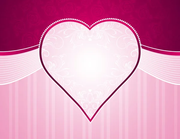 Roze achtergrond met hartjes — Stockvector