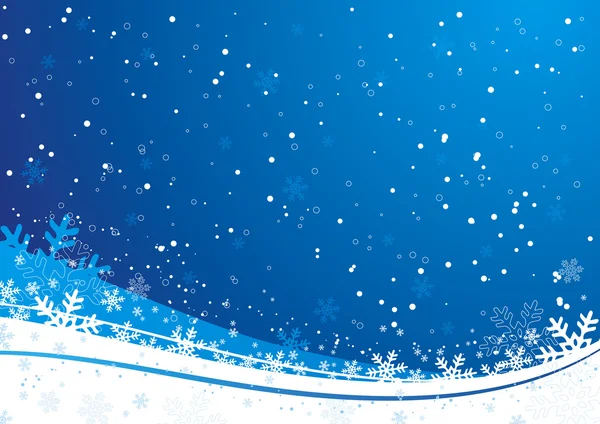 Fundo de Natal azul com flocos de neve, ilustração vetorial — Vetor de Stock