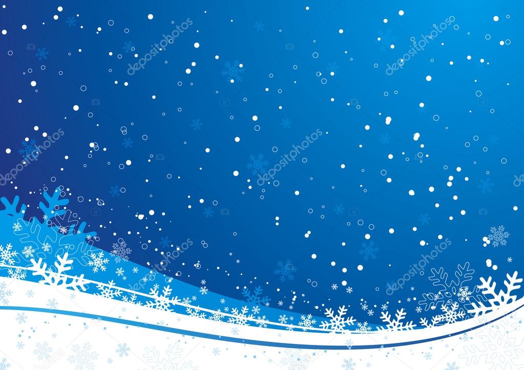 Blue  christmas background with snowflakes, vector illustration