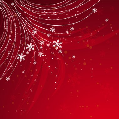 Kırmızı Noel Arkaplanı, vektör illüstrasyonu