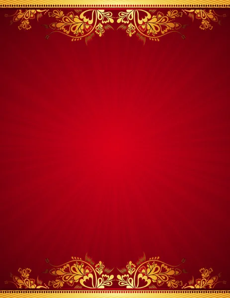 赤アンティークの背景、ベクトル イラスト — ストックベクタ